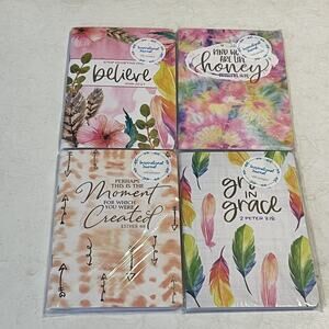 Crown Jewlz Inspirational Journals Colorful Patterns 100 Pages Each Set of Four